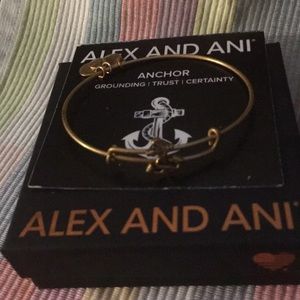 Alex and ani anchor slider gold